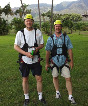 Bill and Grant geared up for zipping